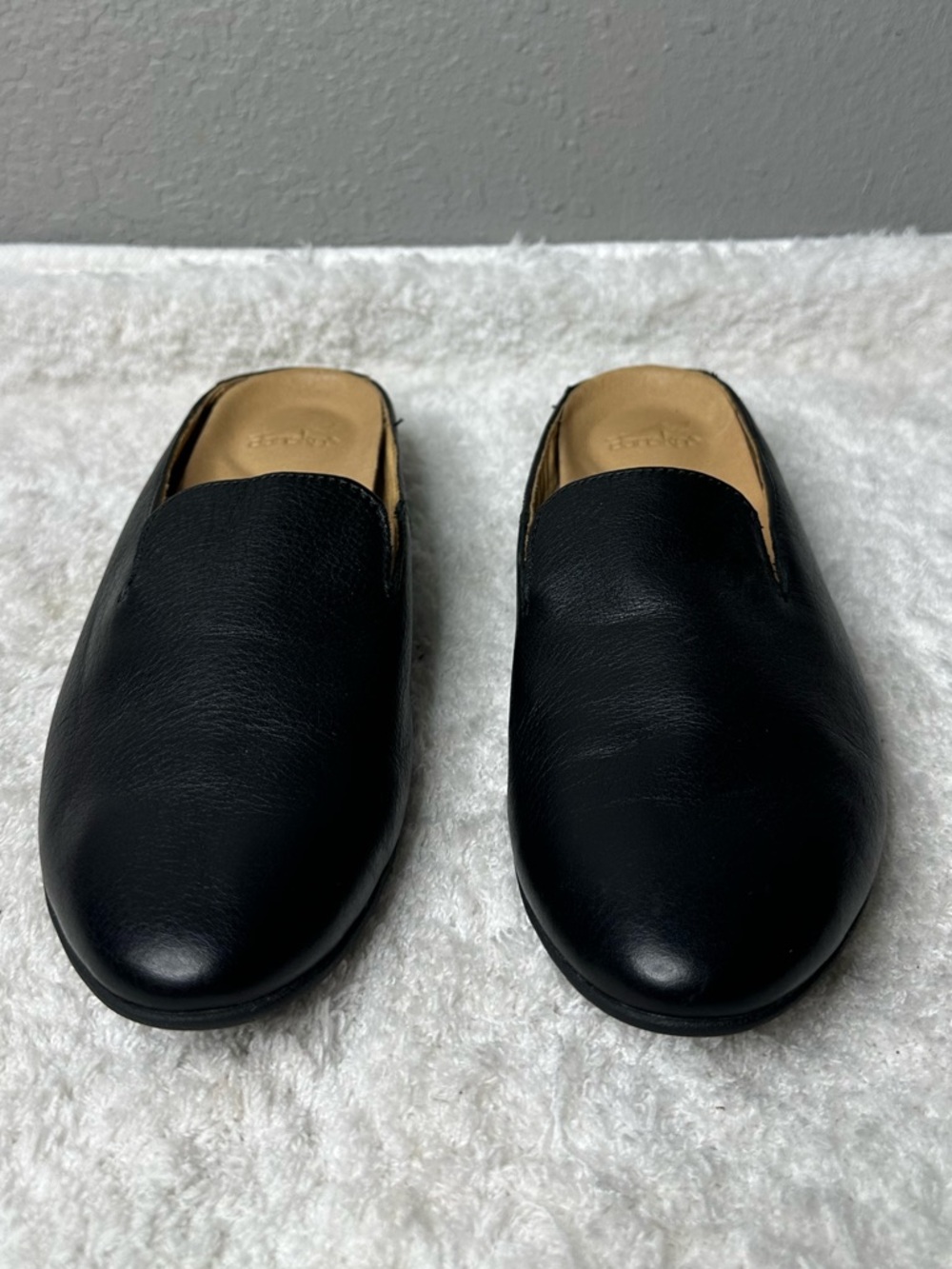Dansko Lexie Black Milled Nappa Leather Slip On Mules Shoes Size 37 Us 6.5-7 - Picture 3 of 10